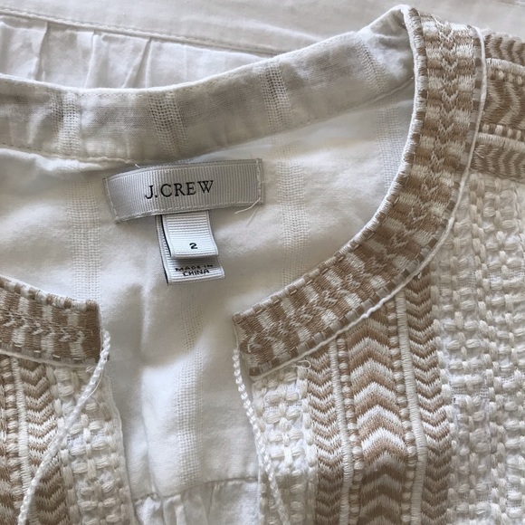 J Crew white peasant top - Picture 2 of 6